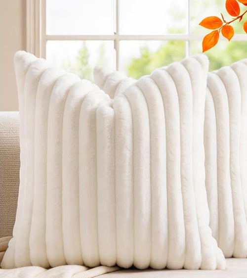 Faux Fur Ribbed Pillow